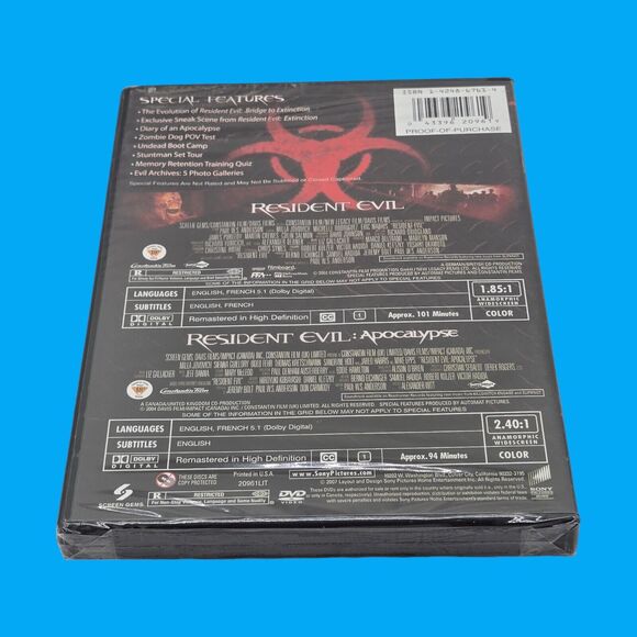 NEW DVD Resident Evil & Resident Evil: Apocalypse Resurrected Ed. Milla Jovovich - Picture 2 of 5